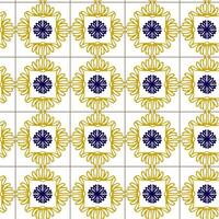 azulejo desatado padronizar amarelo e azul ornamento.portugal geométrico cerâmica. vetor