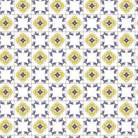 azulejo desatado padronizar amarelo e azul ornamento.portugal geométrico cerâmica. vetor