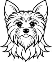 desenho à mão cachorro linha arte, yorkshire terrier procriar vetor