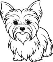 desenho à mão cachorro linha arte, yorkshire terrier procriar vetor