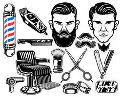 barbearia arte, ícones, e gráficos vetor