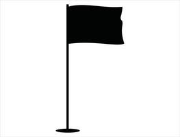 golfe bandeira silhueta em branco fundo vetor