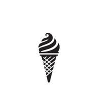 sorvete silhueta em branco fundo. sorvete logotipo, ilustração vetor