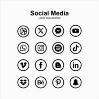 coleção de logotipo de mídia social popular vetor