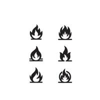fogo chama silhueta em branco fundo. fogo chama logotipo vetor