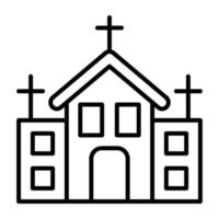 ícone da linha da igreja vetor