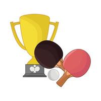 ilustração do mesa tênis troféu vetor