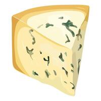 uma peça do queijo com mofo. ilustração em uma branco fundo. vetor