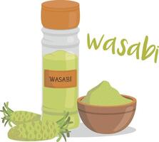 wasabi ilustração isolado dentro desenho animado estilo. ervas e espécies Series vetor