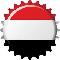nacional bandeira do Iémen em uma garrafa boné. ilustração vetor