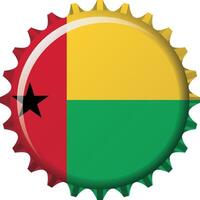 nacional bandeira do Guiné bissau em uma garrafa boné. ilustração vetor