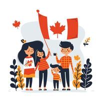 minimalista família a comemorar Canadá dia ilustração isolado em branco fundo vetor