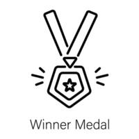 na moda vencedora medalha vetor