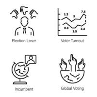 agrupar do eleitoral desfechos linear ícones vetor