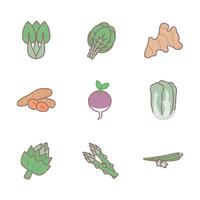 fofa desenho animado vegetal ícone vetor