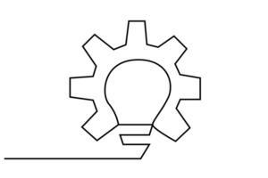 Novo idéia luminária lâmpada engrenagem técnico indústria linha ícone Projeto vetor