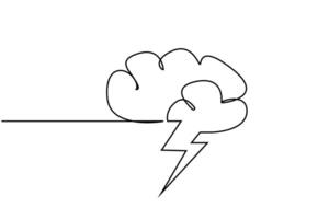 atmosfera clima nuvem eletricidade relâmpago linha arte ícone vetor