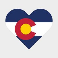 Colorado Estado bandeira ilustração. Colorado bandeira. Colorado Estado coração bandeira. vetor