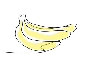 fresco saudável amarelo banana grãos Comida linha arte vetor