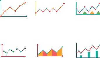 economia gráfico economia gráfico do ilustração conjunto vetor