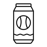 ícone de linha de lata de refrigerante vetor