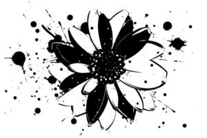 abstrato floral grafite arte com pintado à mão flor elementos. vetor