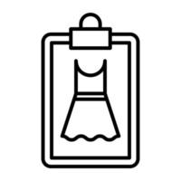 ícone de linha de desenho de vestido vetor