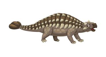 desenho animado saichania herbívoro dinossauro personagem vetor