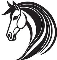 cavalo Preto silhueta ícone em branco fundo. vetor