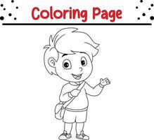 fofa pequeno Garoto coloração livro página para crianças vetor