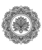 Círculo elegante padrão de mandala em fundo branco vetor