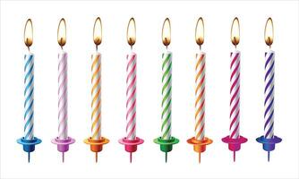 colorida velas conjunto aniversário e festa vetor