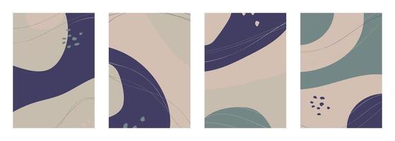 fundo conjunto desenhado de mão abstrata minimalista. vetor