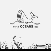 mundo oceano dia simples projeto, adequado para cumprimento cartão, poster, bandeira vetor