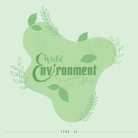 mundo meio Ambiente dia. feliz meio Ambiente dia, 05 junho. simples Projeto para cumprimento cartão vetor