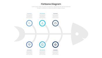 espinha de peixe gráfico diagrama infográfico modelo vetor