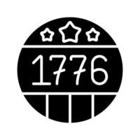 1776 crachá ícone. volta crachá com estrelas, listras, e a ano 1776. americano independência e patriotismo conceito. vetor