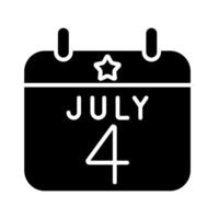 Julho 4º calendário ícone. azul e vermelho cores com uma estrela. símbolo do independência dia, nacional celebração, e americano orgulho. vetor