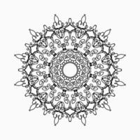 padrão circular em forma de mandala com flor para decoração de tatuagem de mandala de henna. vetor