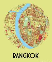 Bangkok, Tailândia mapa poster arte vetor