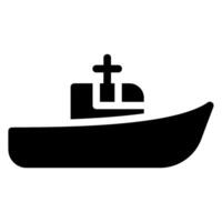 ícone de glifo de barco de pesca vetor