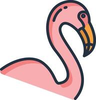 flamingo linear cor ilustração vetor