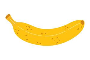 desenho animado banana ícone. mão desenhado maduro banana, na moda plano estilo amarelo fruta. tropical fruta, banana lanche ou vegetariano nutrição. isolado em branco ilustração vetor