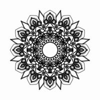 padrão circular em forma de mandala com flor para decoração de tatuagem de mandala de henna. vetor