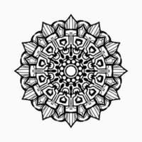 padrão circular em forma de mandala com flor para decoração de tatuagem de mandala de henna. vetor