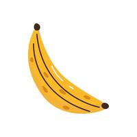 solteiro mão desenhado banana. ilustração grampo arte. fofa verão elemento. isolado em branco fundo. vetor