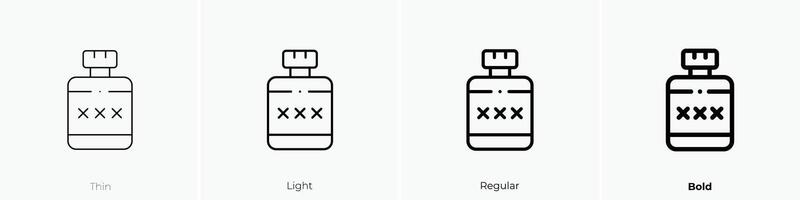 quadril frasco ícone. afinar, luz, regular e negrito estilo Projeto isolado em branco fundo vetor