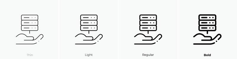 hospedagem ícone. afinar, luz, regular e negrito estilo Projeto isolado em branco fundo vetor