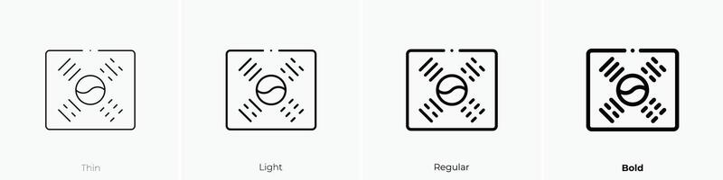 Coréia ícone. afinar, luz, regular e negrito estilo Projeto isolado em branco fundo vetor