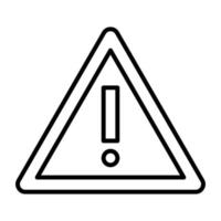 ícone de linha de sinal de perigo vetor